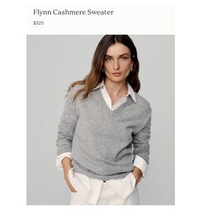 Jenni Kayne Flynn Cashmere V-Neck Sweater – Heather Grey – Size Small – NWT